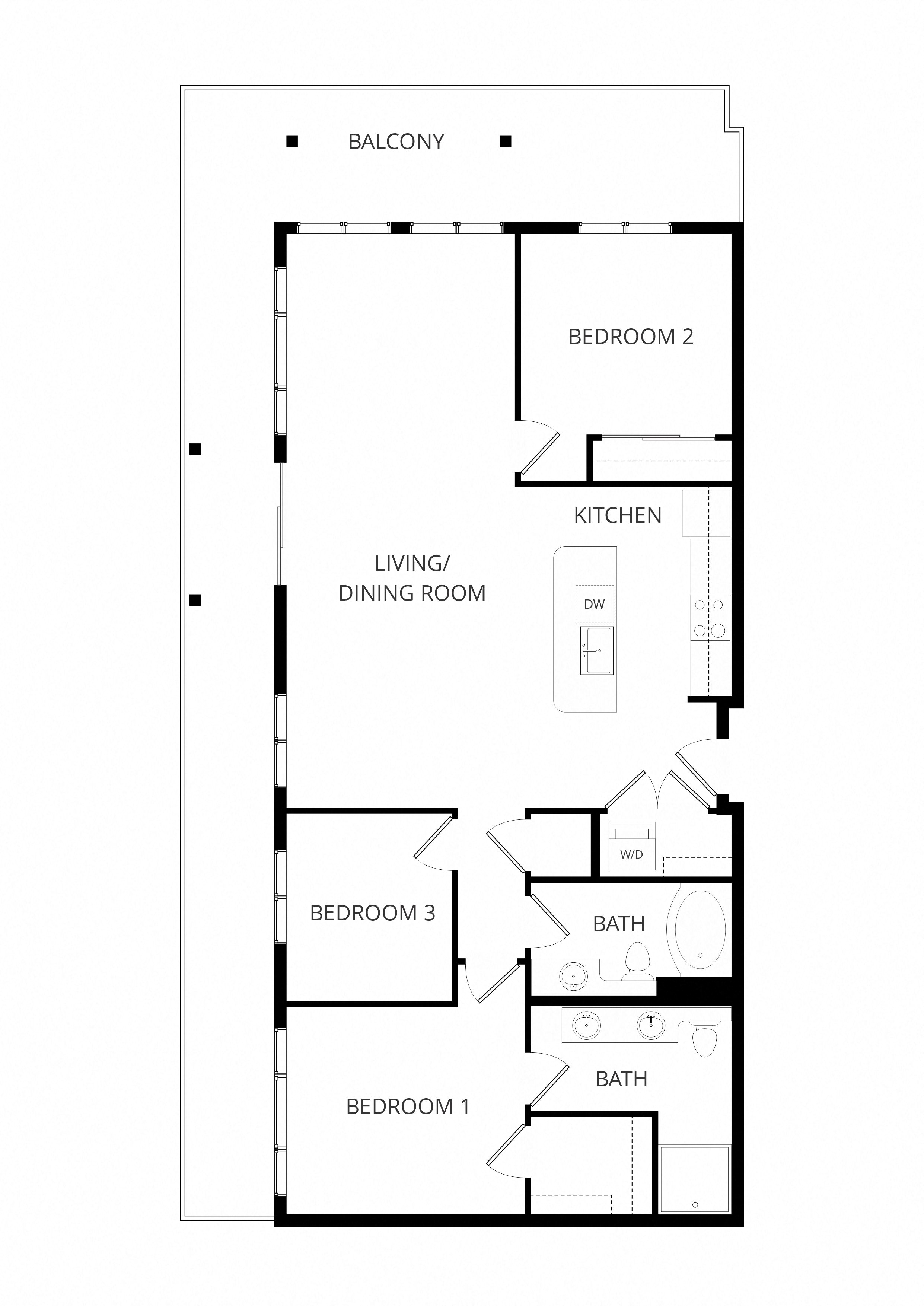 C11 2x2 Den floor plan